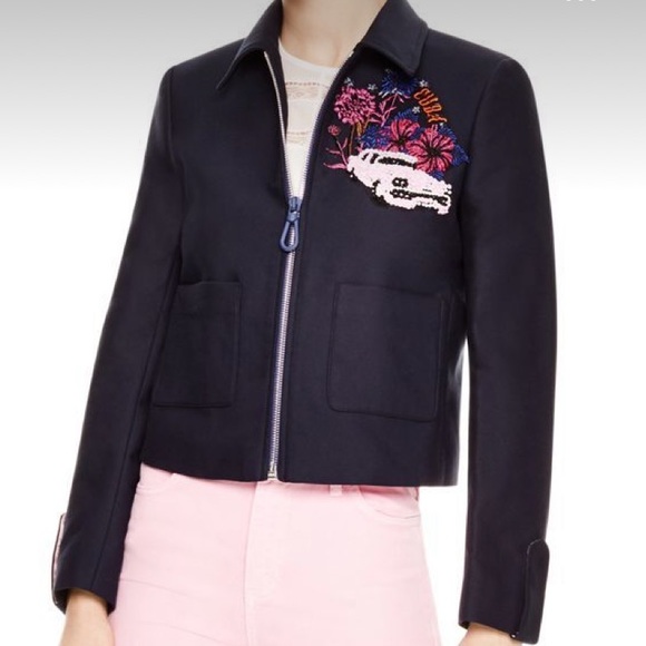 Sandro Embroidered Coat Jacket